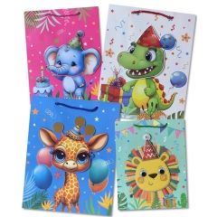 Пакет ЛЮКС 26х32х10см, "ЗВЕРЯТА" (Аппликация, Фольга) в асс., Китай