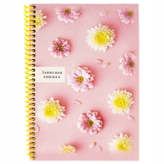 Записная книжка А5 80л., на спирали, клетка, НЕЖНЫЕ БУТОНЫ, Prof-Press, РФ
