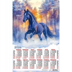 Календарь А2. "Символ года.  Чёрное на белом",  ООО "Белая ворона", РФ