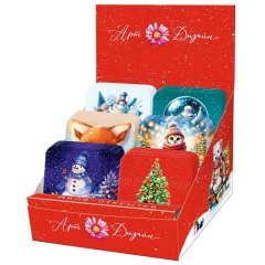 Коробочка мини-открыток, 120 шт. 7х7см., №249 "НОВЫЙ ГОД" (код.В), Арт&Дизайн, РФ