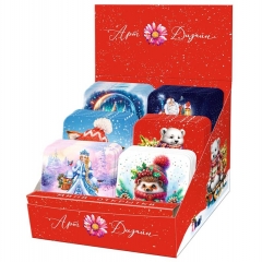 Коробочка мини-открыток, 120 шт. 7х7см., №250 "НОВЫЙ ГОД" (код.В), Арт&Дизайн, РФ