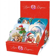 Коробочка мини-открыток, 120 шт. 7х7см., №252 "НОВЫЙ ГОД" (код.В), Арт&Дизайн, РФ