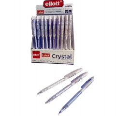 Ручка шариковая автомат. "Crystal", синяя/0,7мм., "ELLOT", Китай