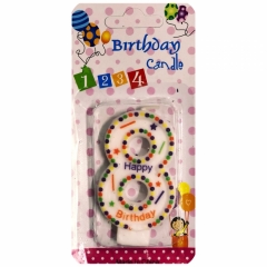 Свеча д/торта ЦИФРА "-8-" (6,5см) "Birthday Candle", Китай