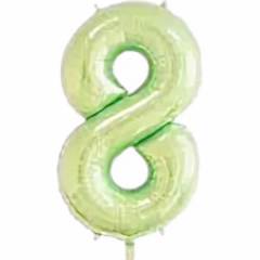 Шар фольга Цифра "8" (светло-зеленый), L40"/1м., Китай