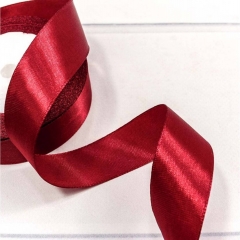 Лента атласная (сатин) 2,5 см. / 25 ярдов (+/-10%), Тёмный красный, OMG gift, Китай