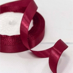 Лента атласная (сатин) 1,2 см. / 25 ярд., Вишнёвый, OMG gift, Китай