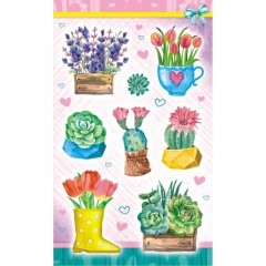 Наклейки-оценки д/украшения А6 (20шт.)  блестки. "Цветы",  РФ Наклейки-оценки д/украшения А6 (20шт.)  блестки. "Цветы",  РФ