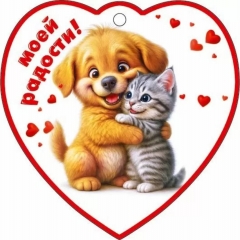 Мини-открытка одинарная 9,6х9,6см., "Моей радости!" (код.060), АО "Праздник", РФ