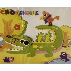 3Д аппликация с фоамираном  c подвижными деталями 25,5х21 см. "КРОКОДИЛ" в асс., Китай