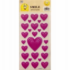 Наклейка дутик 10х22см. "Сердца", Китай