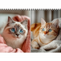 Блокнот А5, 80л./кл.,гребень, " УЮТНЫЕ КОТИКИ - 2" (офсетн. бумага) в асс., "Proff-Press", РФ