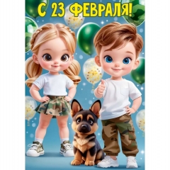 Плакат А3  "23 Февраля", АО "Открытая планета", РФ