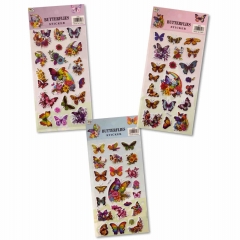 Наклейка дутик 10х22см. "Бабочки" в ассортименте, Китай
