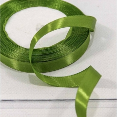 Лента атласная (сатин) 1,2 см. / 25 ярдов (+/-10%),  Тёмно-оливковый, OMG gift, Китай