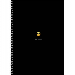 Тетрадь А4, 96л.,кл., гребень, белая бумага, "СМАЙЛИК НА ЧЁРНОМ ФОНЕ - 1", "Prof-Press", РФ