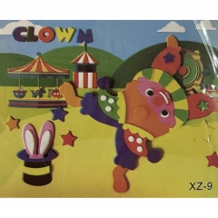 3Д аппликация с фоамираном  c подвижными деталями 25,5х21 см. "КЛОУН" в асс., Китай