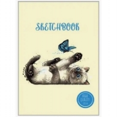 Скетчбук А5, 80л., цветной блок "Кот", MILAND, РФ