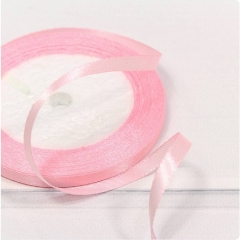 Лента атласная (сатин) 0,6 см. / 25 ярдов. (+/-10%), Розовый, OMG gift, Китай