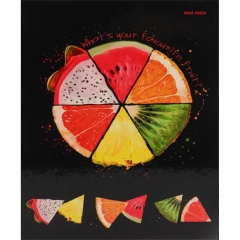 Тетрадь 80л. (на кольцах), клетка, ФРУКТОВЫЙ КОЛЛАЖ, Prof-Press, РФ