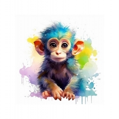 Холст с красками 20х20 по номер. в кор "Малыши-животные" (16цв) Красочная обезьянка, ООО "Рыжий Кот", РФ/пр-во: Китай