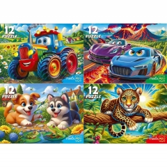 ПАЗЛЫ 12 элементов. ЯРКИЕ ПАЗЛЫ ДЛЯ МАЛЬЧИКОВ. ООО "Рыжий Кот", РФ