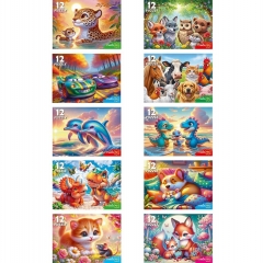 ПАЗЛЫ 12 элементов. ЛЮБИМЫЕ ПАЗЛЫ/Микс (10 шт в шоубоксе). ООО "Рыжий Кот", РФ