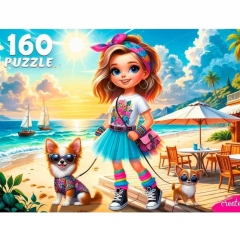 ПАЗЛЫ 160 элементов. ДЕВОЧКА С СОБАЧКАМИ, ООО "Рыжий Кот", РФ