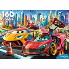 ПАЗЛЫ 160 элементов. ДВЕ МОДНЫЕ МАШИНКИ, ООО "Рыжий Кот", РФ