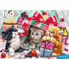 ПАЗЛЫ 160 элементов. ЗАБАВНЫЕ КОТИКИ № 3, ООО "Рыжий Кот", РФ