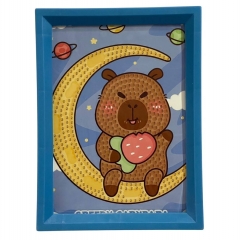 Мозаика из страз на подрамнике 13,5х18 см. "Капибара-1", Китай