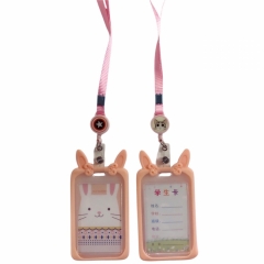 Бейдж на ленте с рулеткой 7х11 см., ПЕРСИКОВЫЙ, Китай