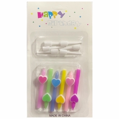 Свечи декортаивные мини с сердцами  (6 шт/5,5 см.).  МИКС, Китай