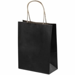 Пакет 22х27х11 см. бумажный однотонный "ЧЕРНЫЙ", Китай