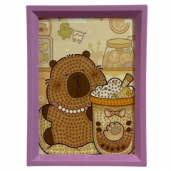 Мозаика из страз на подрамнике 13,5х18 см. "Капибара-2", Китай