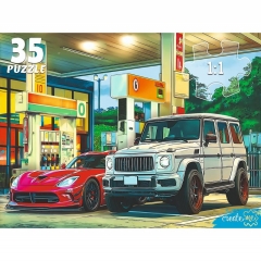 МАКСИ-ПАЗЛЫ 35 элементов. АВТОМОБИЛИ НА ЗАПРАВКЕ, ООО "Рыжий Кот", РФ