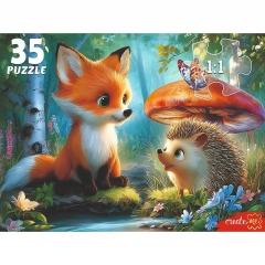 МАКСИ-ПАЗЛЫ 35 элементов. ЛИСА И ЕЖИК, ООО "Рыжий Кот", РФ