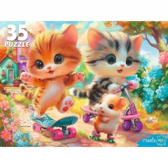 МАКСИ-ПАЗЛЫ 35 элементов. СПОРТИВНЫЕ КОТЯТА, ООО "Рыжий Кот", РФ