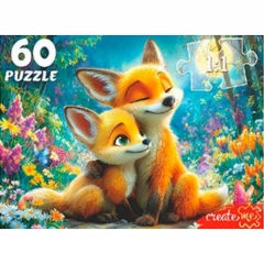 ПАЗЛЫ 60 элементов. ЛИСИЧКА С ЛИСЕНКОМ, ООО "Рыжий Кот", РФ