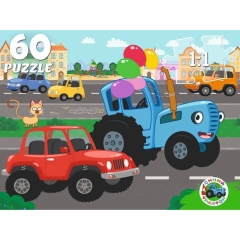 ПАЗЛЫ 60 элементов. СИНИЙ ТРАКТОР/Лицензия, ООО "Рыжий Кот", РФ