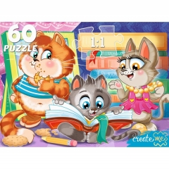 ПАЗЛЫ 60 элементов. ЗАБАВНЫЕ КОТИКИ №1, ООО "Рыжий Кот", РФ