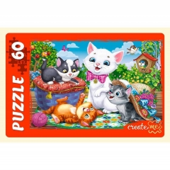ПАЗЛЫ 60 элементов. ЗАБАВНЫЕ КОТИКИ №5, ООО "Рыжий Кот", РФ