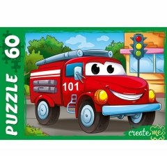 ПАЗЛЫ 60 элементов. ПОЖАРНАЯ МАШИНКА, ООО "Рыжий Кот", РФ