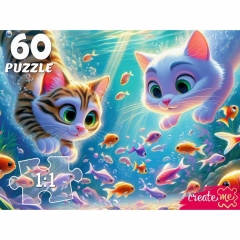 ПАЗЛЫ 60 элементов. КОТЯТА ПОД ВОДОЙ, ООО "Рыжий Кот", РФ