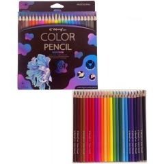Карандаши цветные трехгр., 24цв. "Yalong Professional color" РЫБКА, Китай
