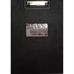 Планшет А4 с верхним зажимом и крышкой + карман д/визитки. ЧЕРНЫЙ, Китай