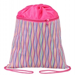 Мешок для обуви 1 отдел. с карм. 33х40 см., "капля",  "ВОЛНА розовый", "Proff-Press", РФ