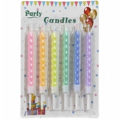 Свечи декор. пастель перламутр МИКС ЦВЕТОВ, 12 см. (6 шт)., Китай