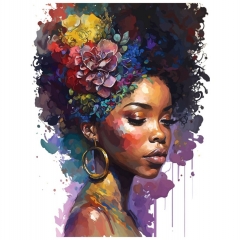 Алмаз. мозаика 30х40 см, с подр., с полн. заполн. (24цв) Девушка в ярких красках, ООО "Рыжий Кот", РФ/пр-во: Китай