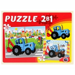 МАКСИ-ПАЗЛЫ 2 в 1. Лицензия/СИНИЙ ТРАКТОР №8 (15 и 15 эл.), ООО "Рыжий Кот", РФ